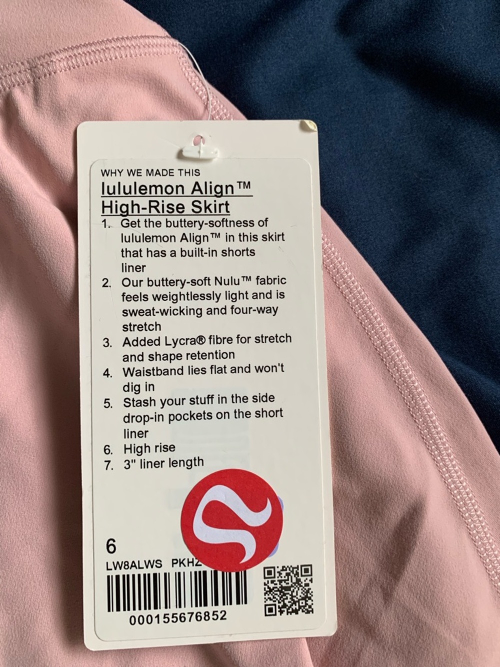 lululemon athletica Align High Rise Athletic Skirt Size 6 NWT - Picture 7 of 7